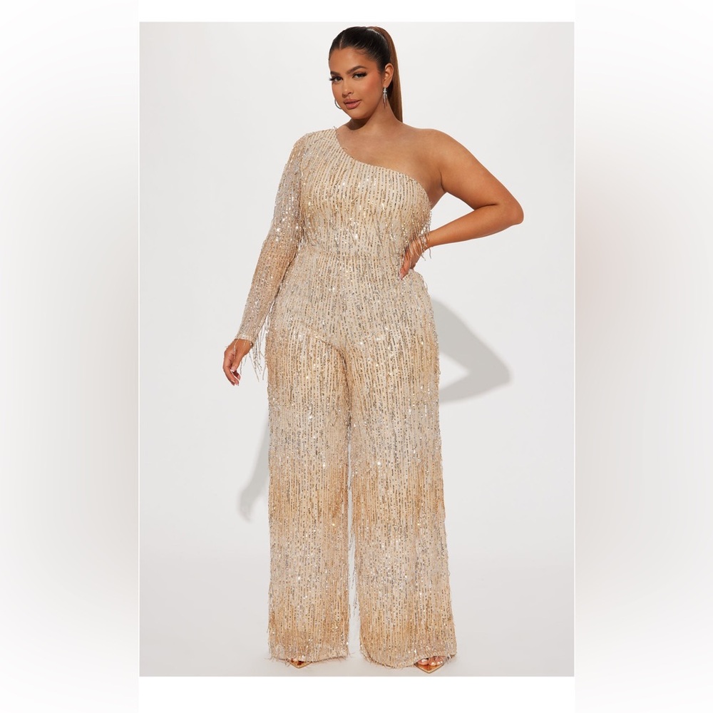 Famous Fringe Jumpsuit - Gold